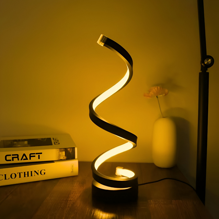 Spiral LED Table Lamp with Adjustable Color Temperature for Desk and Dining Room