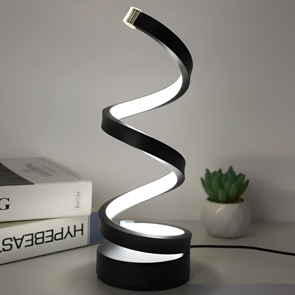 Spiral LED Table Lamp with Adjustable Color Temperature for Desk and Dining Room