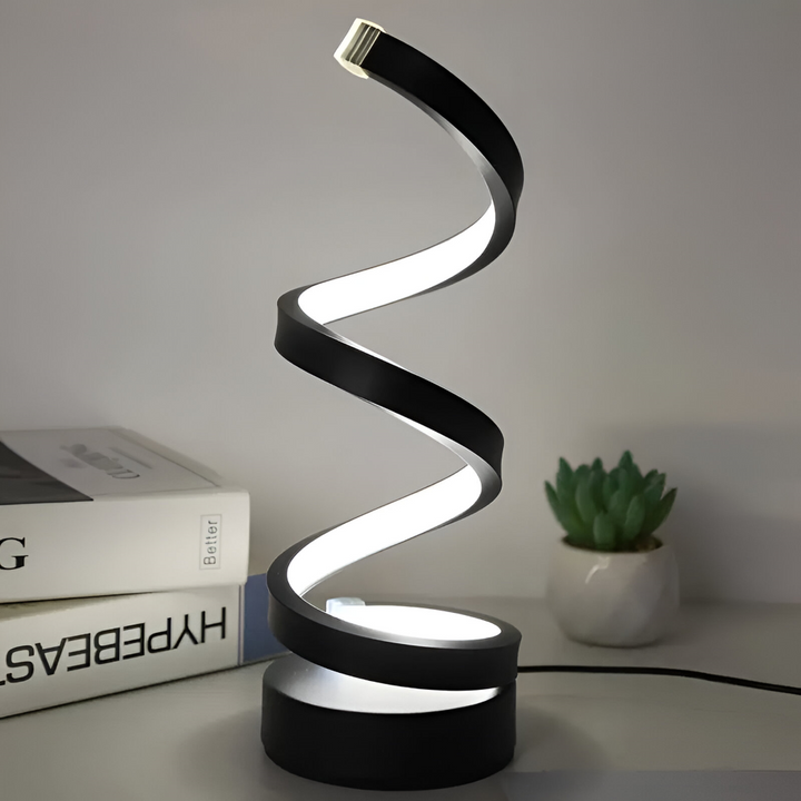 Spiral LED Table Lamp with Adjustable Color Temperature for Desk and Dining Room