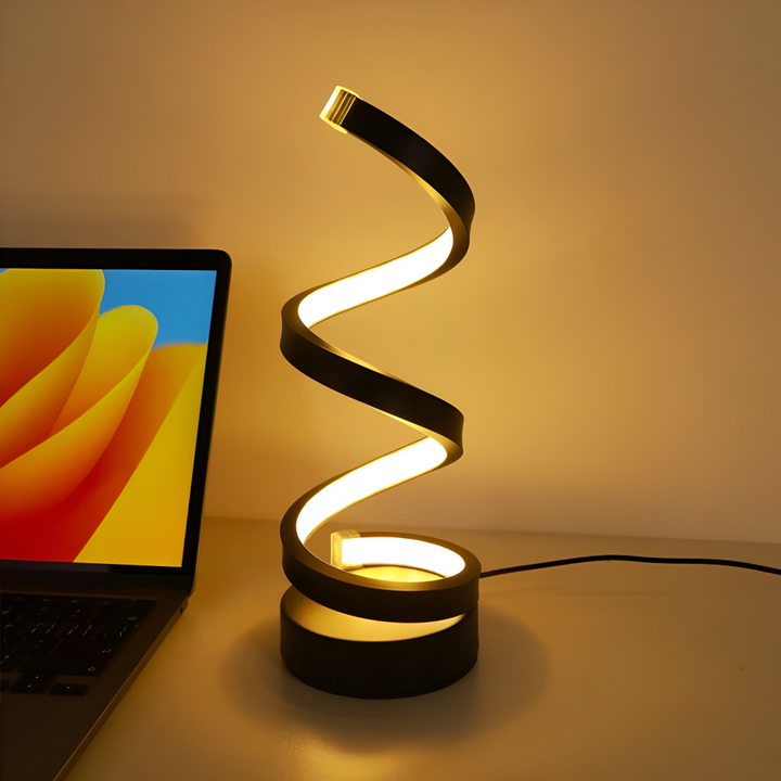Spiral LED Table Lamp with Adjustable Color Temperature for Desk and Dining Room