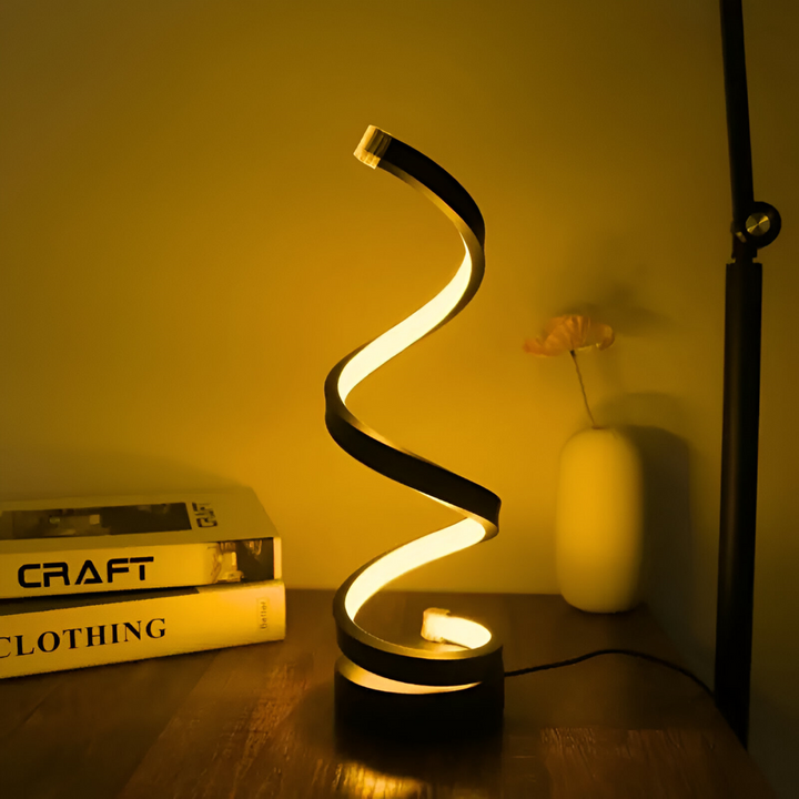 Spiral LED Table Lamp with Adjustable Color Temperature for Desk and Dining Room