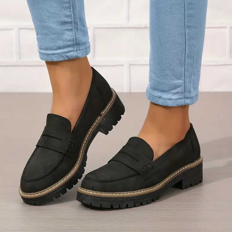 Orthopedic Comfort Loafers with Padded Platform Sole
