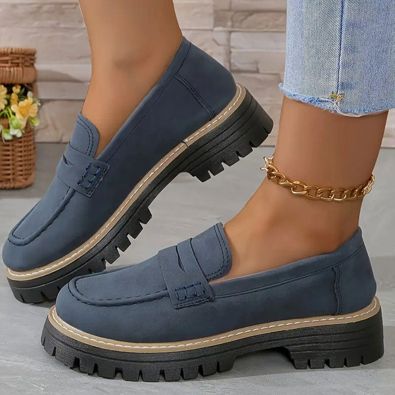 Orthopedic Comfort Loafers with Padded Platform Sole