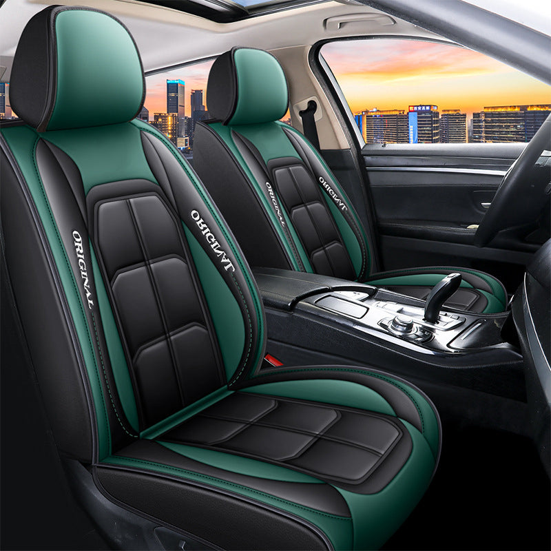 Car Front Seat Covers, 2-Piece PU Leather Set with Universal Fit