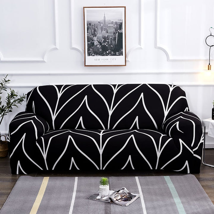 Stretch Sofa Cover with Elastic Slipcover and Matching Pillowcases for Pet Protection Protector