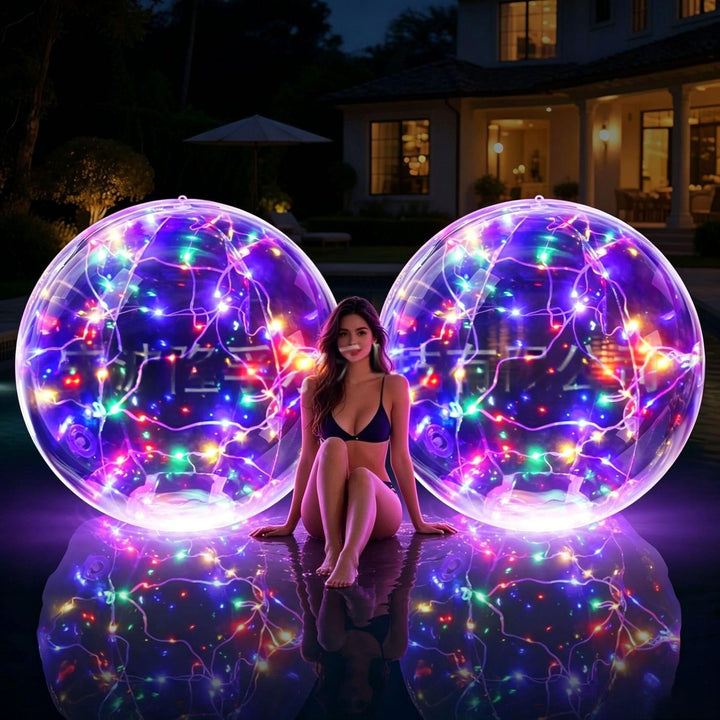 Swimming Pool Lights LED Floating Inflatable Solar with Fairy and Hand Pump