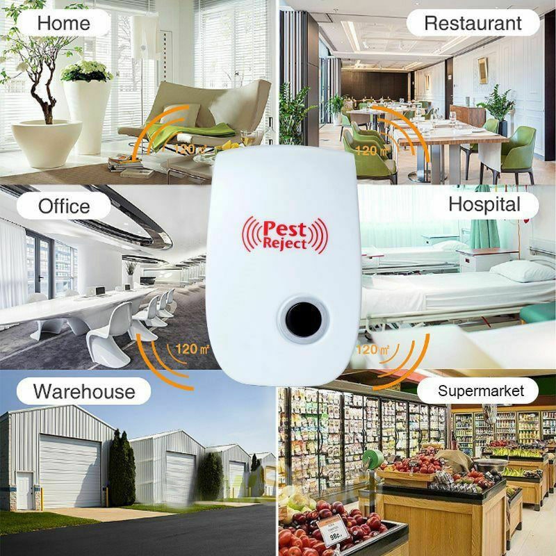 Ultrasonic Pest Repeller Insect and Bug Control with Plug-In Electronic Design and LED Indicator