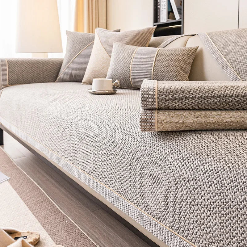 Universal sofa cover with non-slip back to protect the sofa
