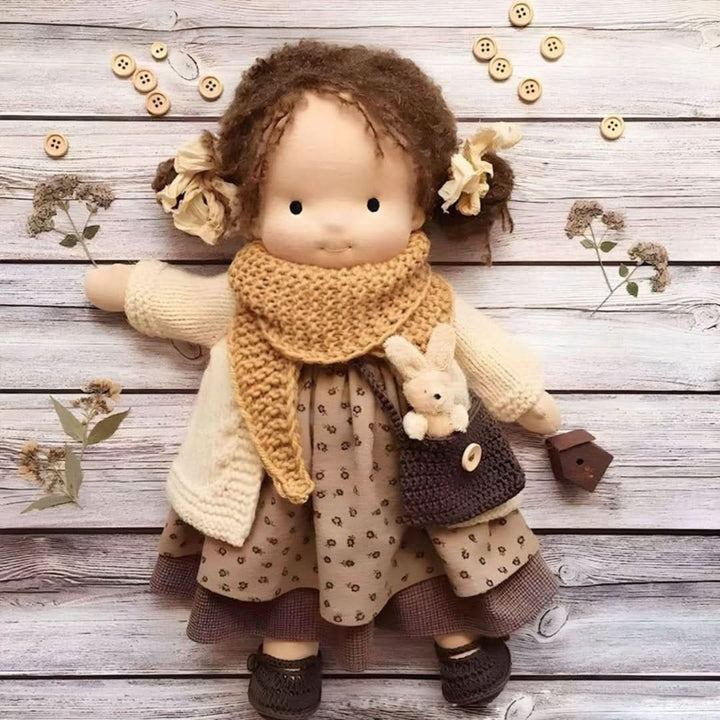 Handmade Waldorf Doll Made of Natural Materials – 30 cm