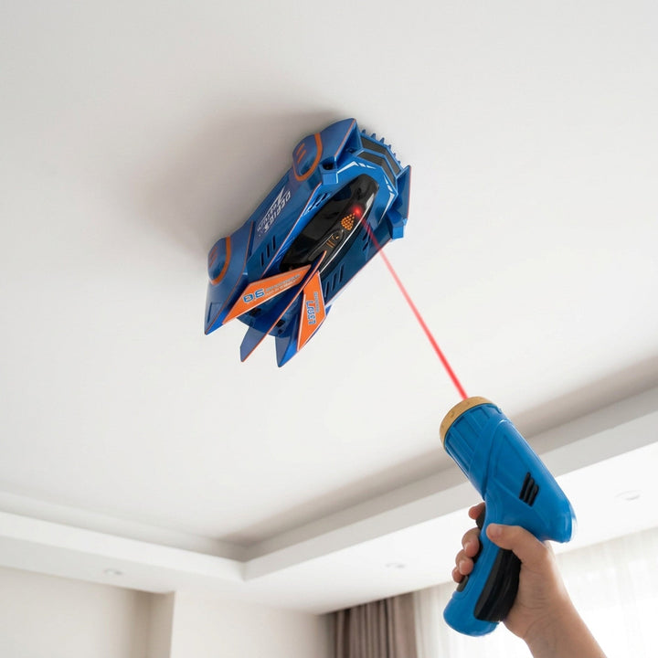 Wall Climbing Rc Car with Laser Pointer Control and USB Rechargeable Battery