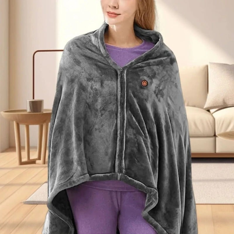 Wearable Portable USB Heated Blanket with Snap Buttons and Remote Control