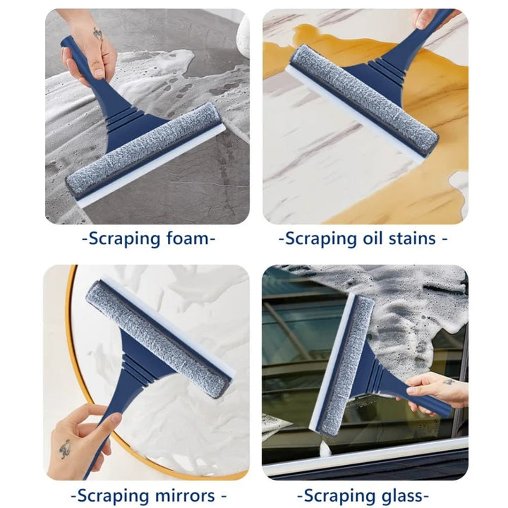 Window Squeegee and Microfiber Cleaner with Telescopic Handle for Streak-Free Cleaning
