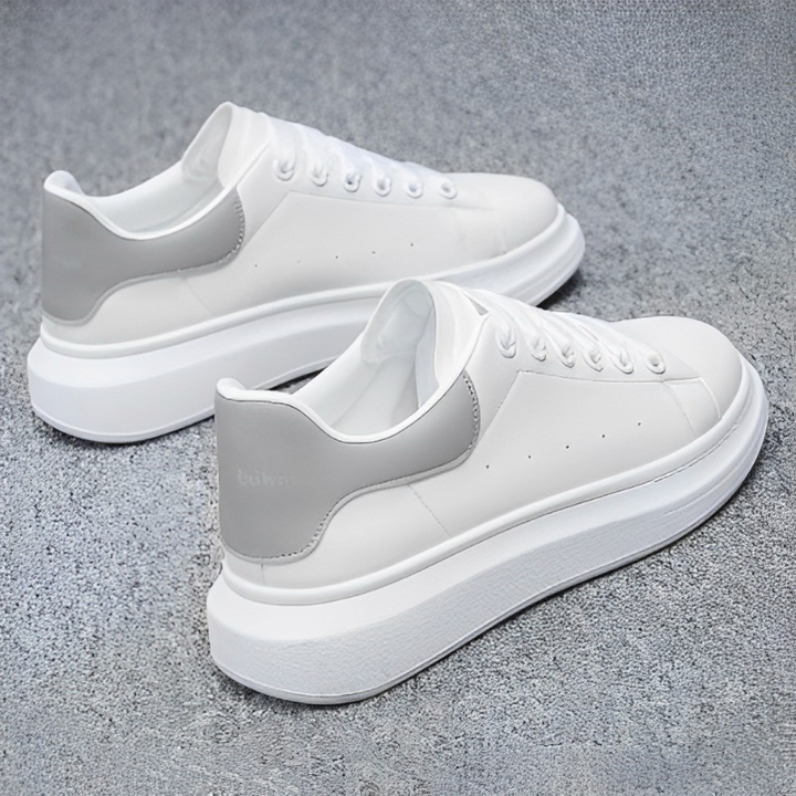 White Men's Sneakers | Thick, Comfortable Sole | Timeless Design
