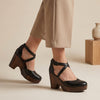 Lace‑Up Block Heel Strap Platform Heels