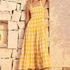 Flowy Vintage Printed Spaghetti Strap Dress