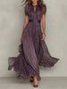 Women's maxi dress with lace trim and gathered waist for special occasions