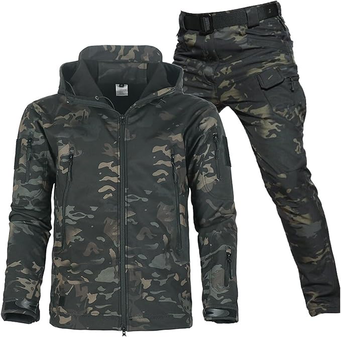 Waterproof Windproof Fleece-Lined Outdoor Jacket and Pants Set